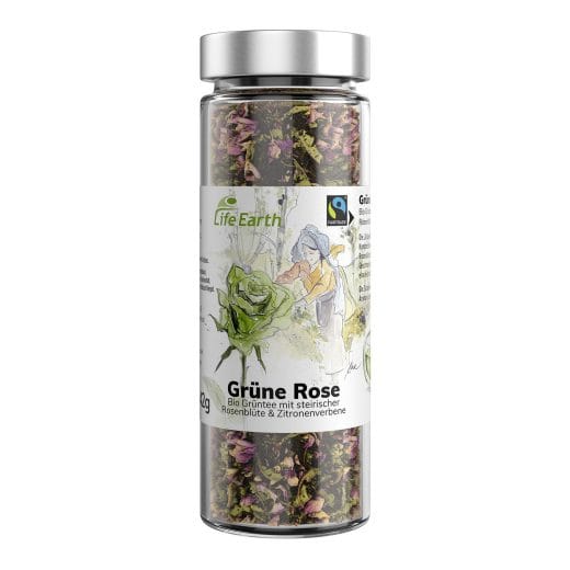 Bio Grüntee Rose von Life Earth im Glas