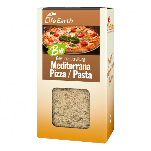 Bio Pizza Pasta Gewürz Mediterrana von Life Earth Verpackung