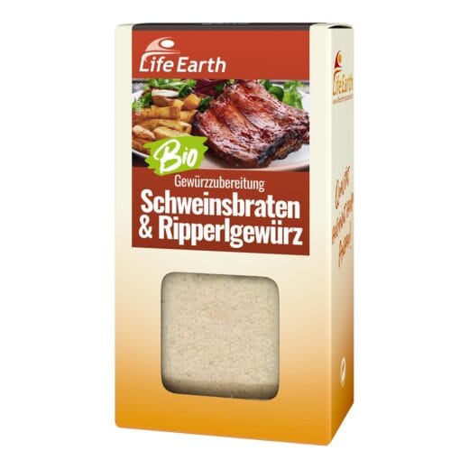 Bio Gewürzmischung Schweinsbraten und Ripperl von Life Earth Verpackung