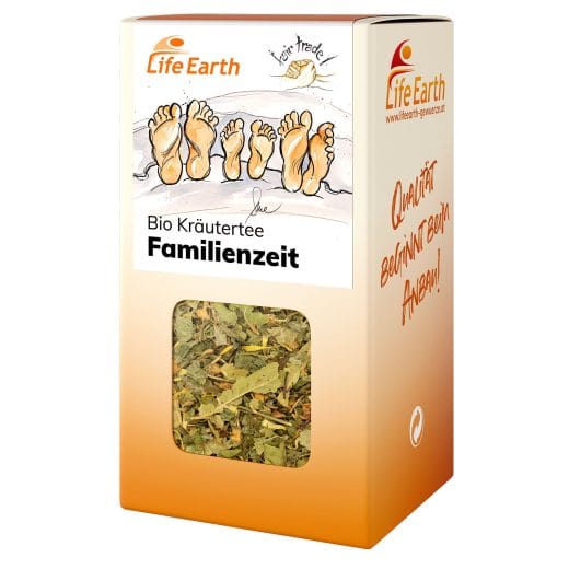 Bio Kräutertee Familie von Life Earth in der Schachtel