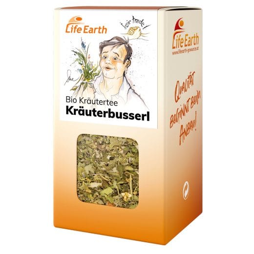 Bio Kräutertee Lavendel Kräuterbusserl von Life Earth in der Schachtel