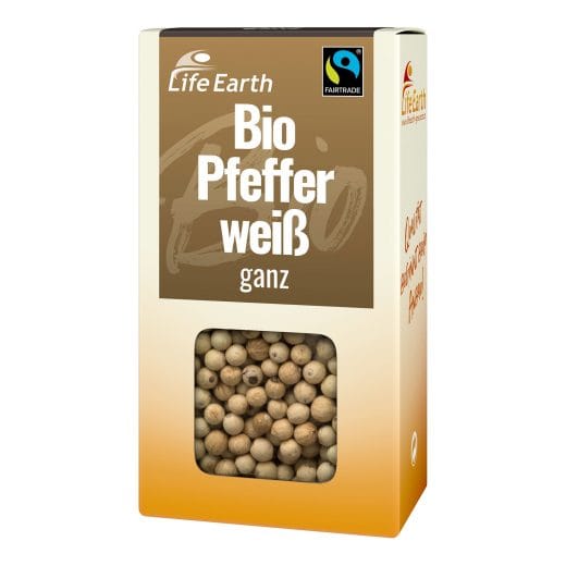 Fairtrade Bio Pfeffer weiß ganz von Life Earth Verpackung
