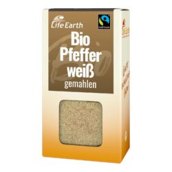 Fairtrade Bio Pfeffer weiß gemahlen von Life Earth Verpackung