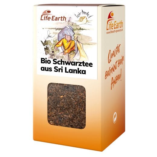 Bio Schwarztee aus Sri Lanka von Life Earth in der Schachtel