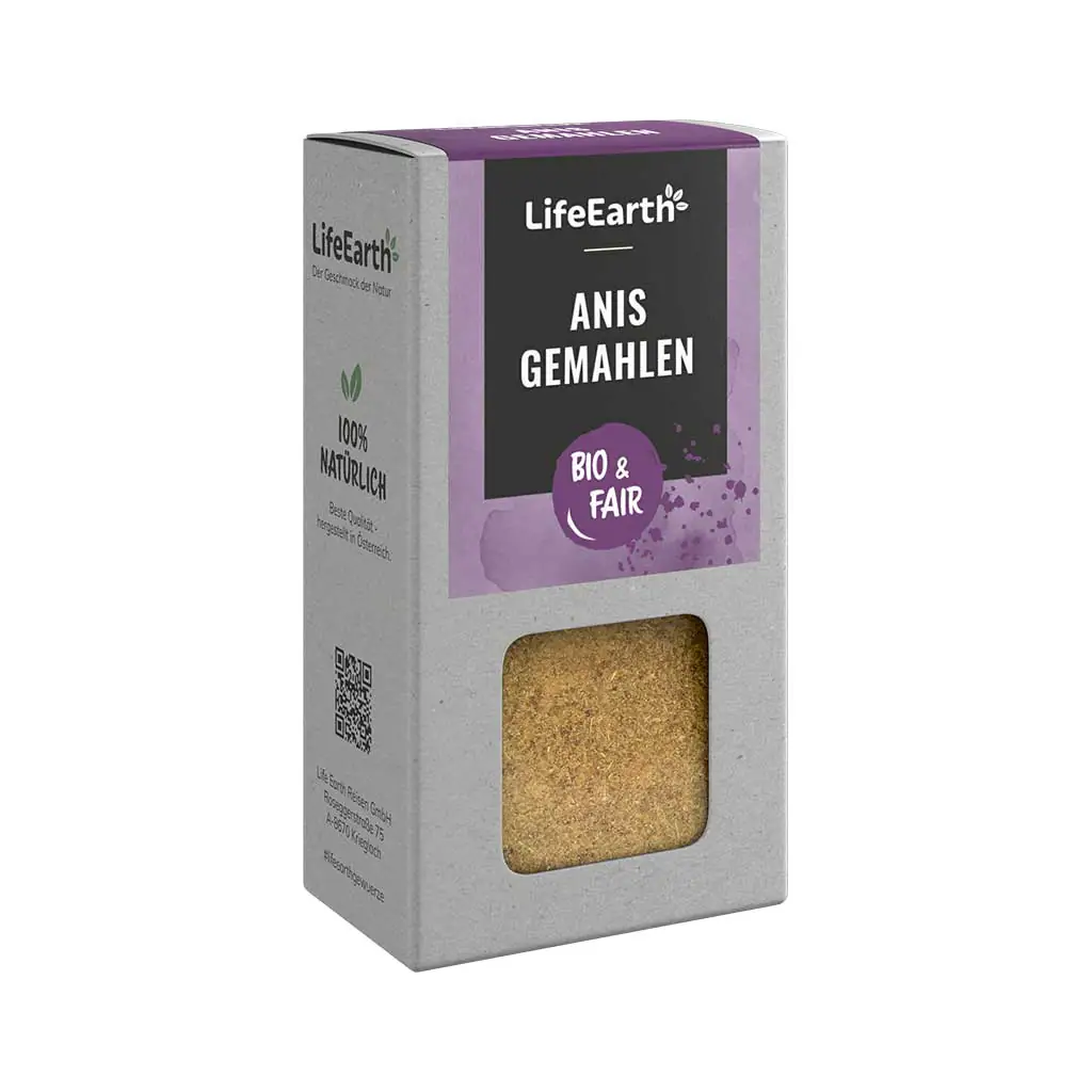 Fairtrade Bio Anis gemahlen von Life Earth Verpackung