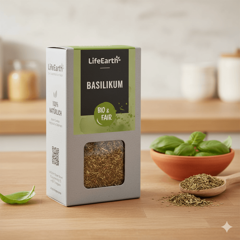 Bio Basilikum getrocknet von Life Earth Symbolbild