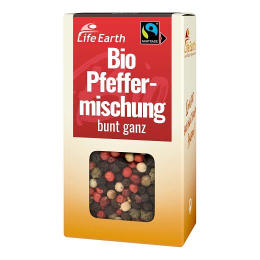 Fairtrade Bio Pfeffer bunt ganz von Life Earth Verpackung