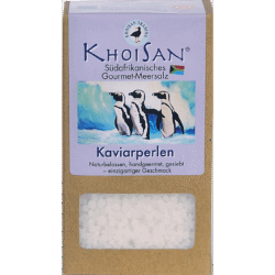 Fairtrade Kaviarperlen Gourmet-Meersalz in der Verpackung