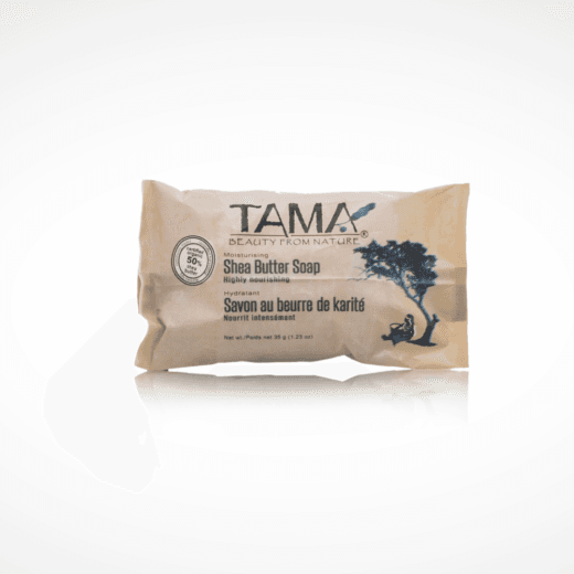 TAMA Sheabutter Hotelseife in Verpackung