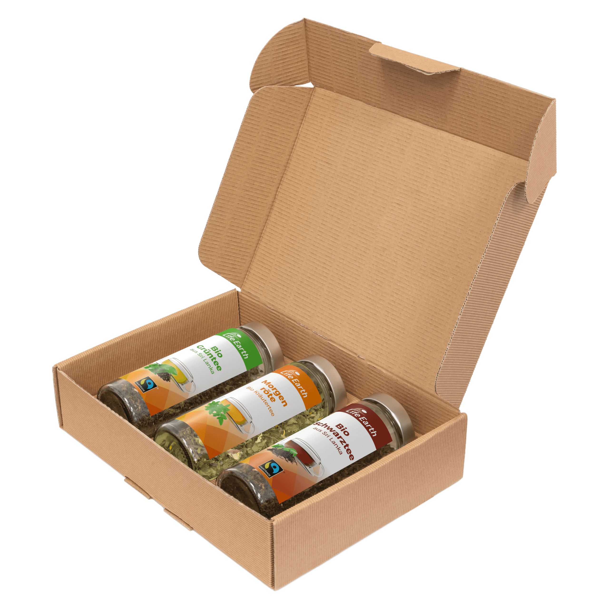 Fairtrade Bio Teeset "Morgenröte" mit Grün-, Schwarz- und Kräutertee von Life Earth