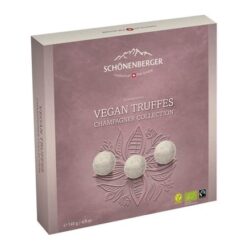 Fairtrade Bio Champagner Pralinen mit Vollmilchschokolade von Schönenberger aus der Schweiz in der Geschenk-Packung