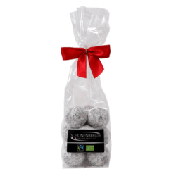 Fairtrade Bio Champagner Pralinen mit Vollmilchschokolade von Schönenberger aus der Schweiz im Cellophanbeutel