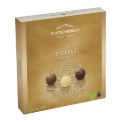 Fairtrade Bio Pralinen Collection von Schönenberger aus der Schweiz in der Geschenk-Packung