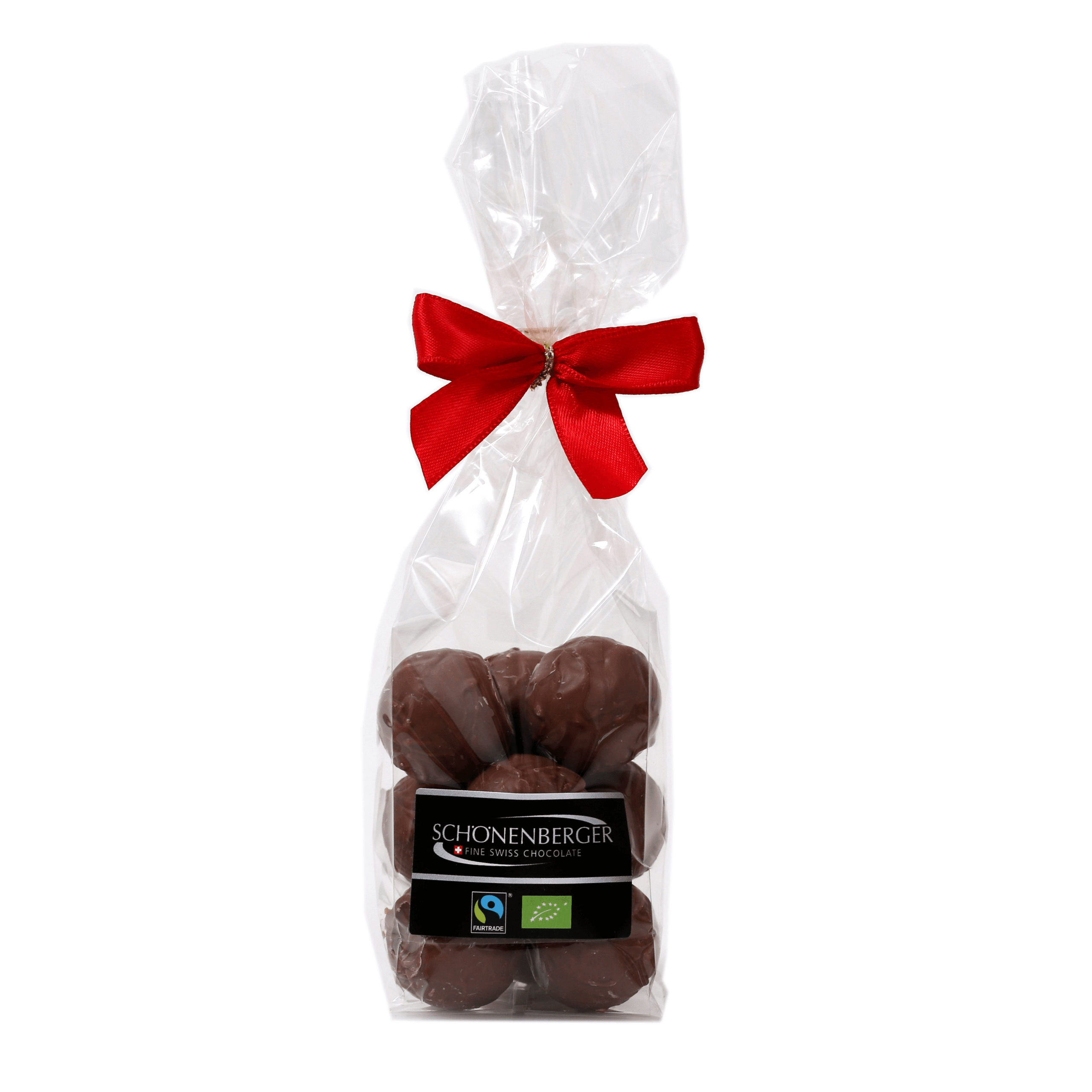 Fairtrade Bio Milchschokolade Milchschokolade Pralinen von Schönenberger aus der Schweiz im Cellophanbeutel