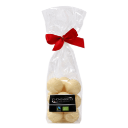 Fairtrade Bio Weiße Schokolade Pralinen von Schönenberger aus der Schweiz im Cellophanbeutel