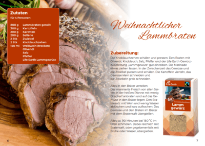 Life Earth Weihnachtsrezepte Download - Heft Seite 3: Rezept für weihnachtlichen Lammbraten