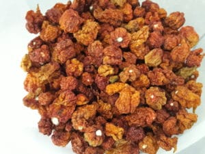 Getrocknete Chili der Sorte "Carolina Reaper" vom URfair Produzenten Biogemüse Hautzinger