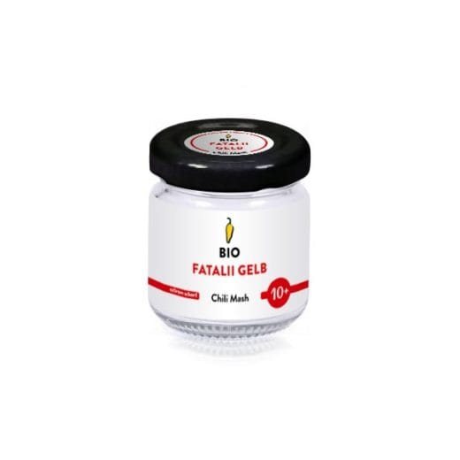 Chilimash der Sorte "Fatalii Gelb" vom URfair Produzenten Biogemüse Hautzinger im Glas