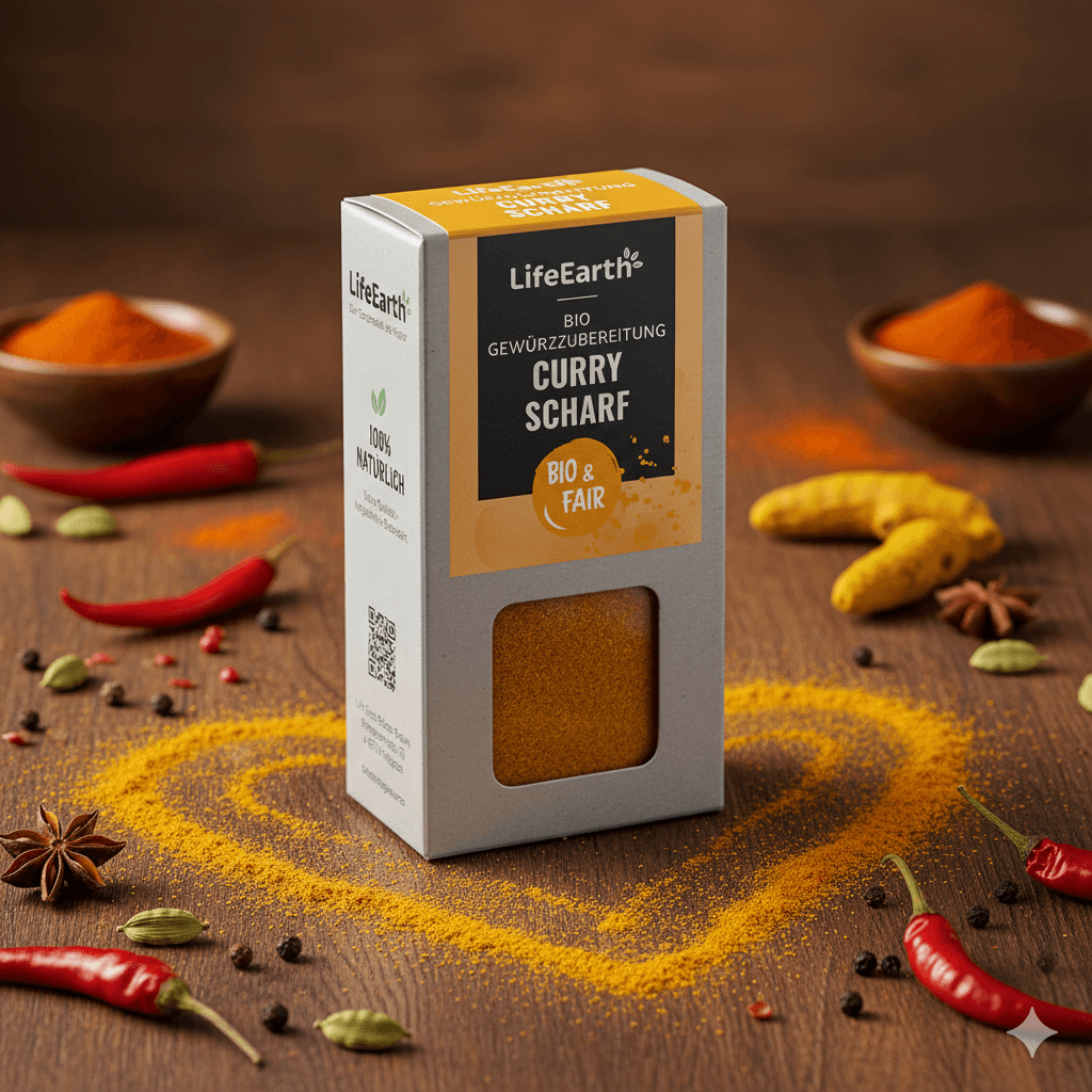 Bio Curry scharf Gewürzmischung von Life Earth Symbolbild