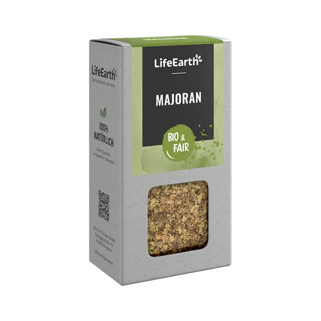 Bio Majoran getrocknet von Life Earth Verpackung