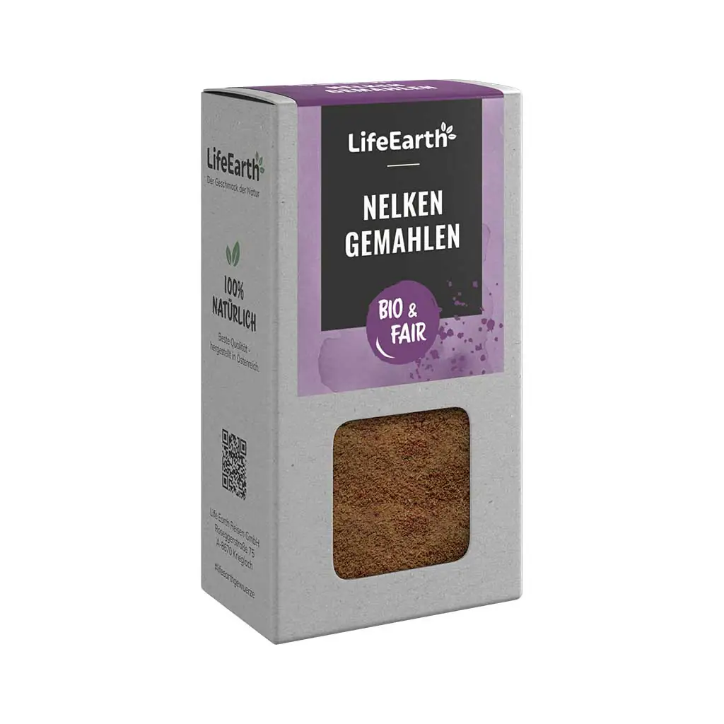 Fairtrade Bio Nelken gemahlen von Life Earth Verpackung