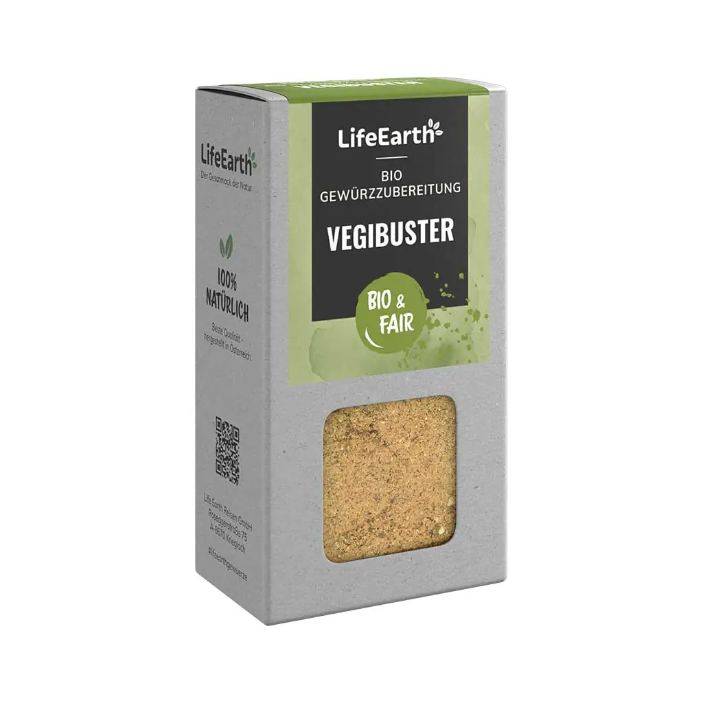 Bio Gewürz Vegetarisch Vegibuster von Life Earth Verpackung
